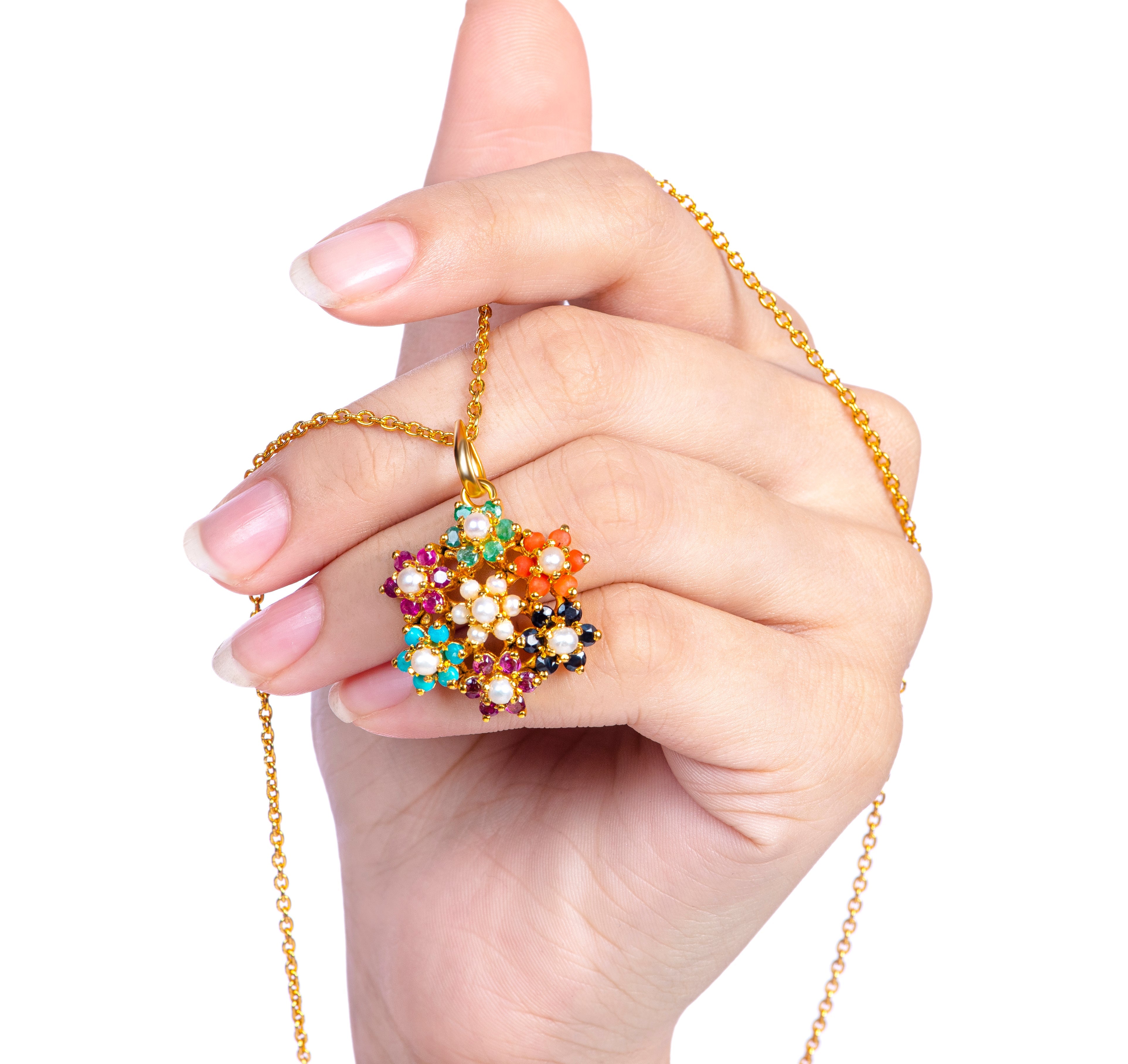 Seven Flowers Of Nauratan Necklace