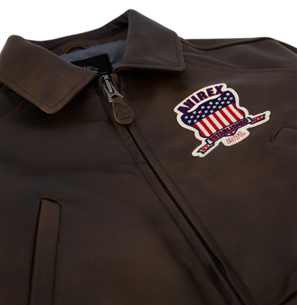 Avirex Cropped Icon Jacket Vintage Brown