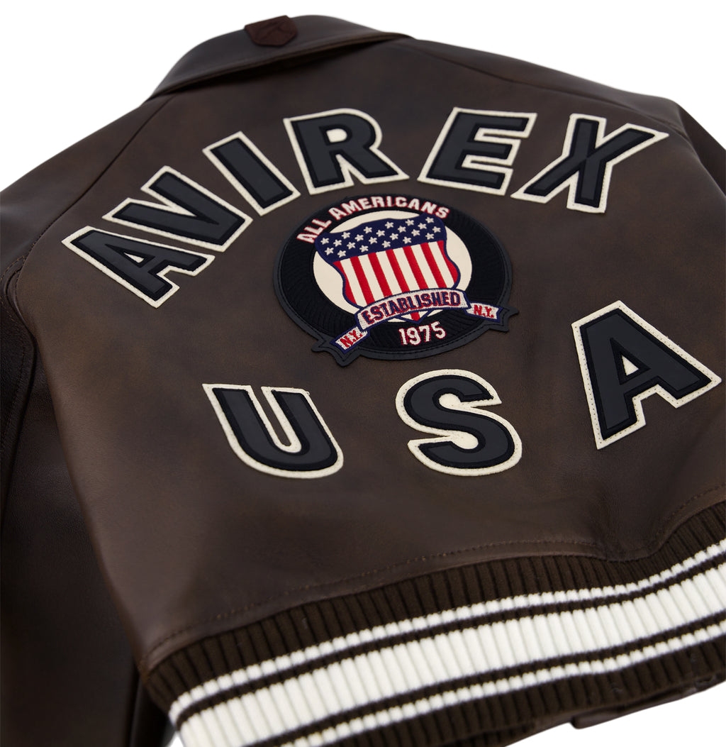 Avirex Cropped Icon Jacket Vintage Brown