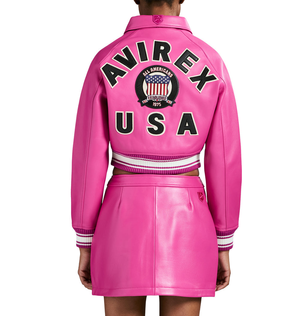 Avirex Cropped Icon Jacket Pink