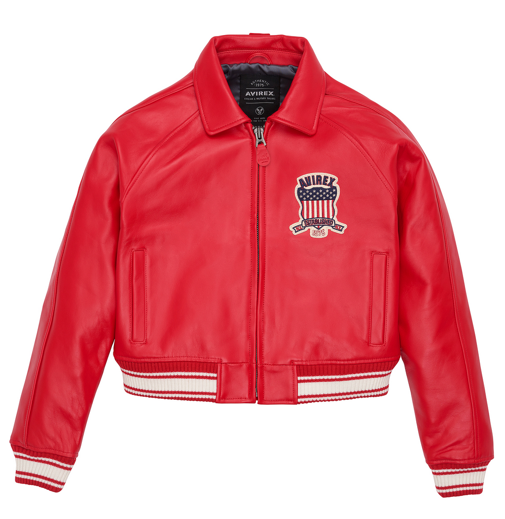 Avirex Cropped Icon Jacket Red