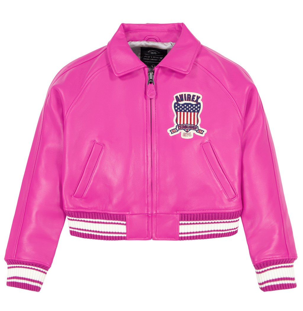 Avirex Cropped Icon Jacket Pink