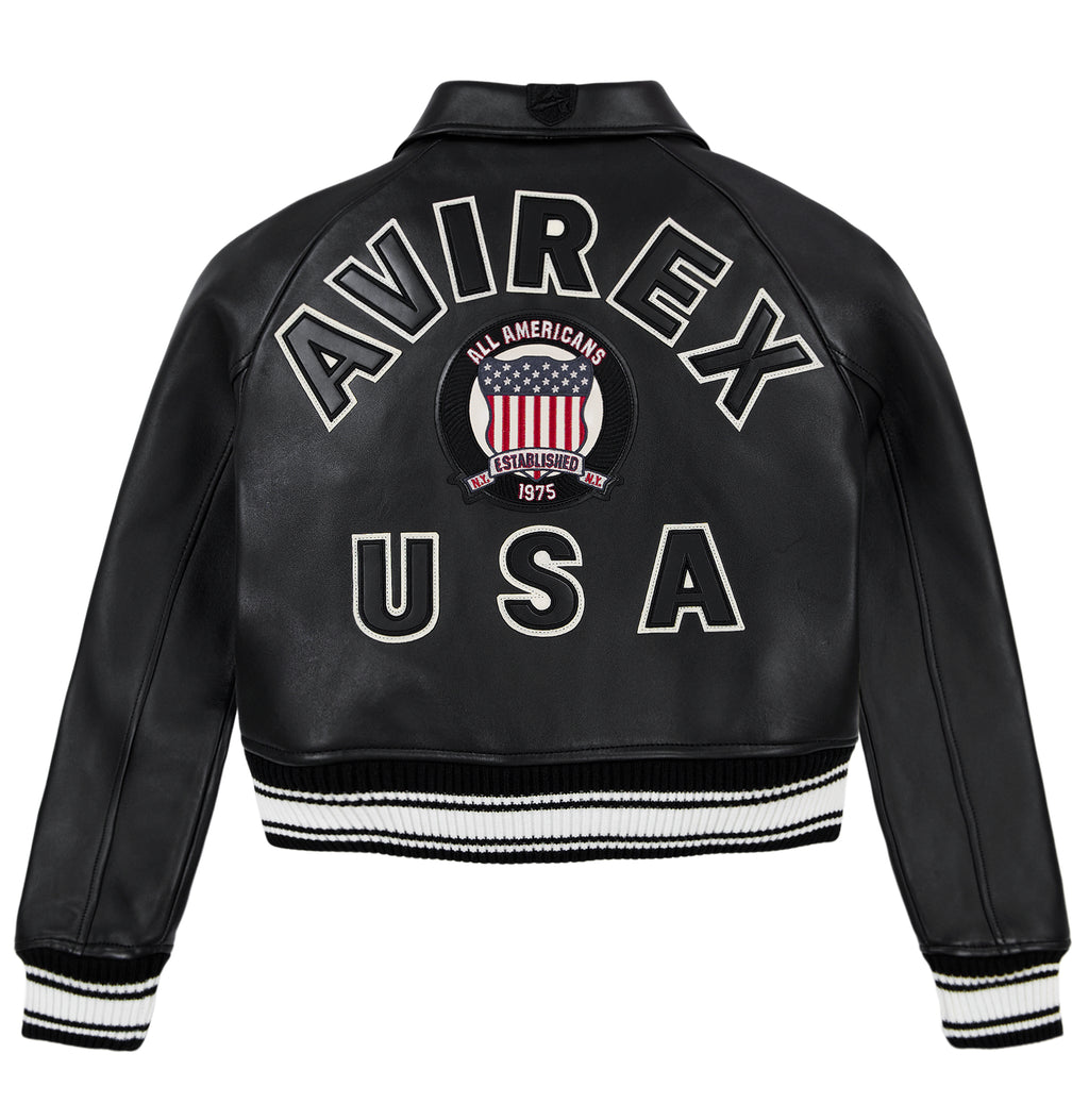 Avirex Cropped Icon Jacket Black
