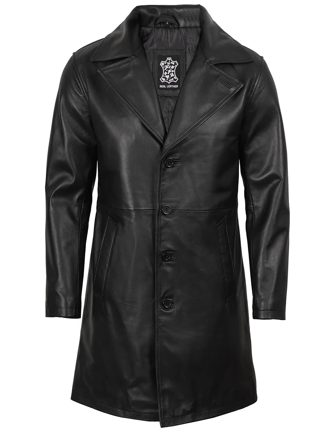 Jackson Men's Black 3/4 Length Real Leather Car Coat