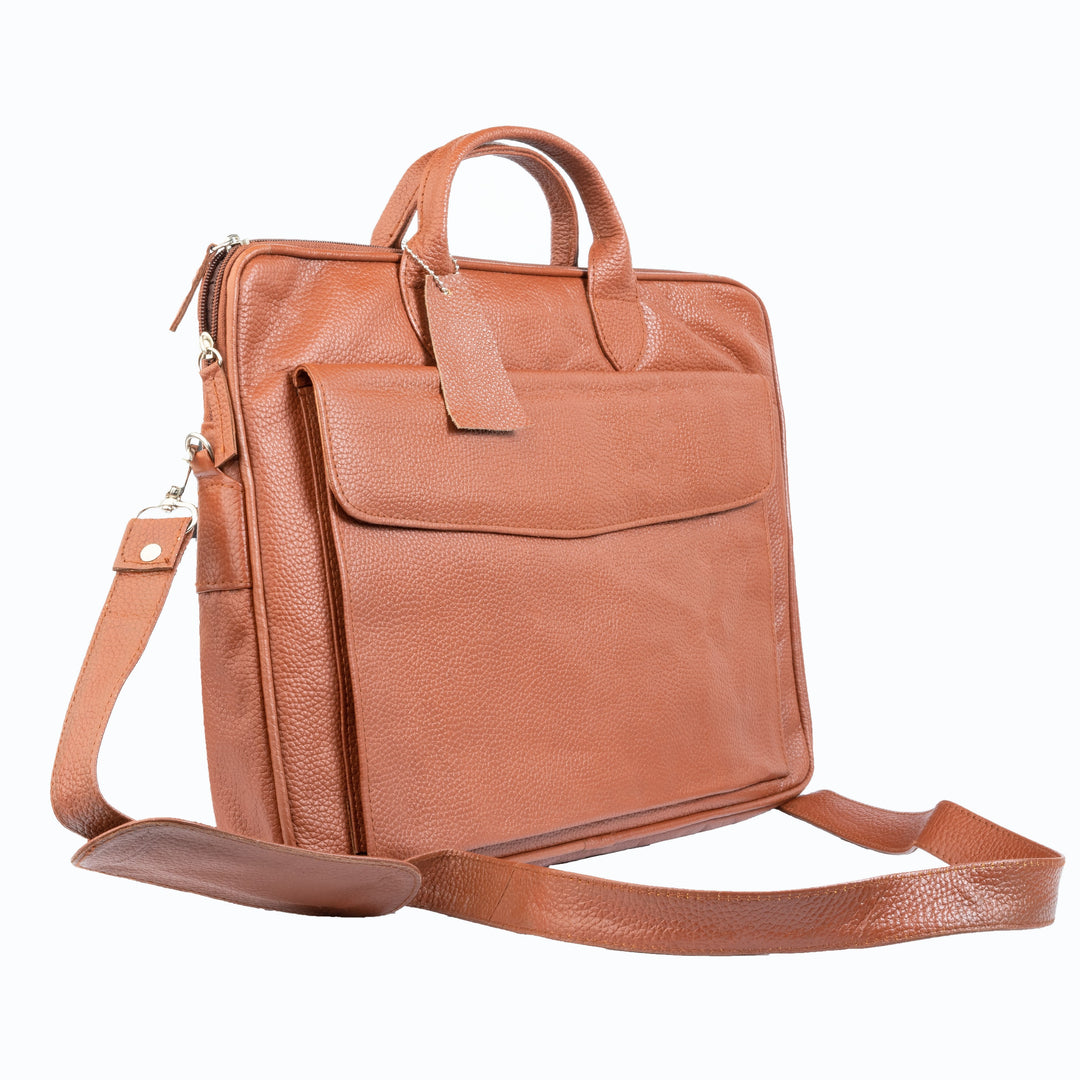 Vintage Midnight Leather Laptop Bag