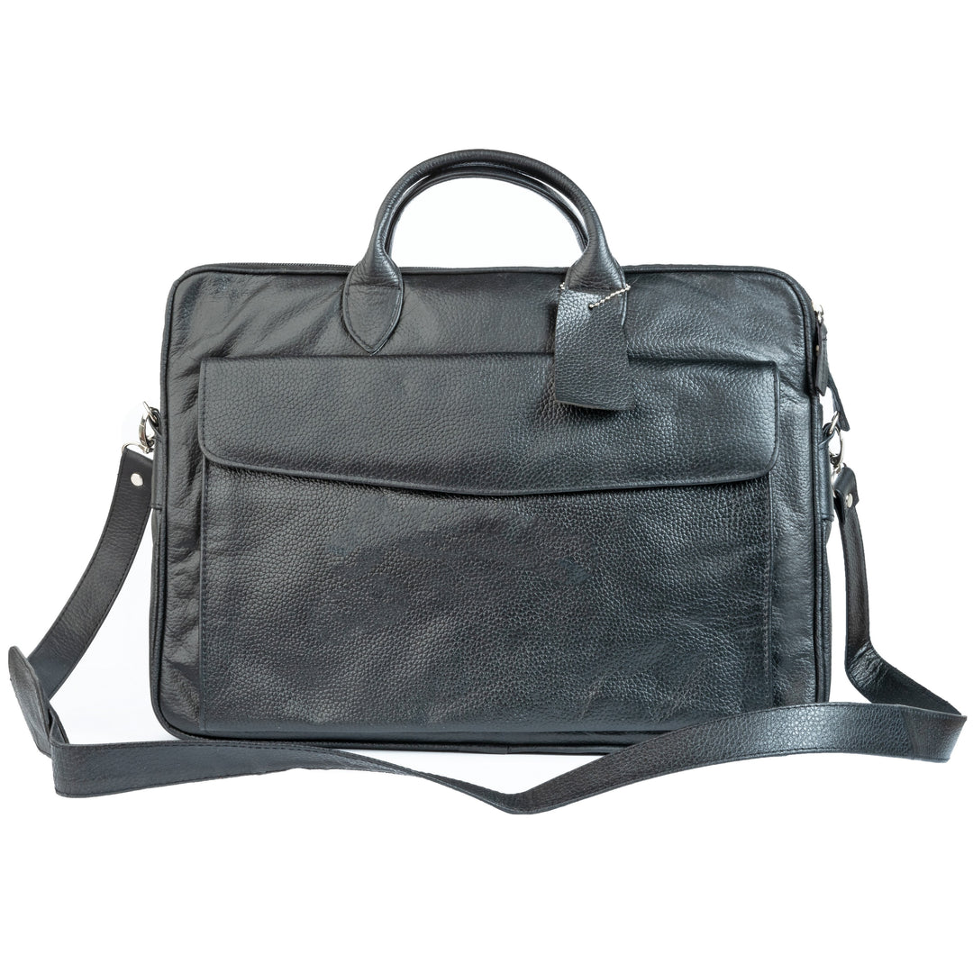 Vintage Midnight Leather Laptop Bag