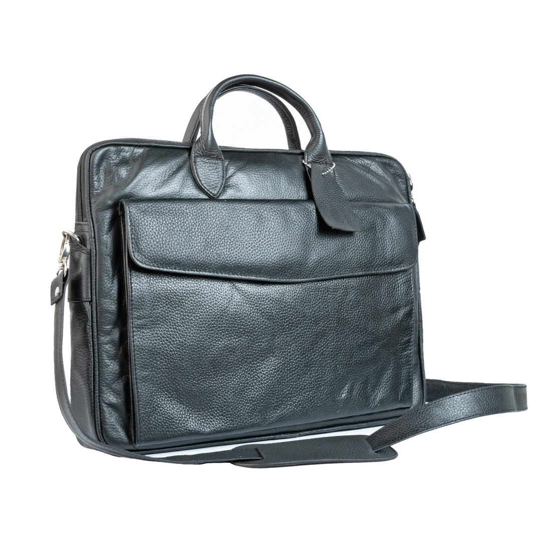 Vintage Midnight Leather Laptop Bag