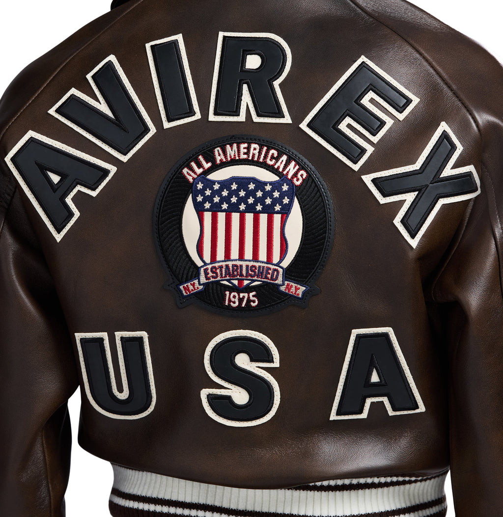 Avirex Cropped Icon Jacket Vintage Brown