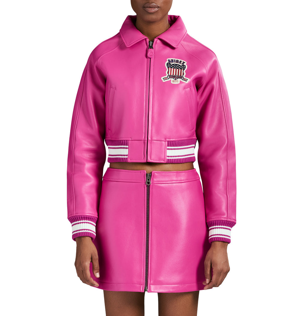 Avirex Cropped Icon Jacket Pink