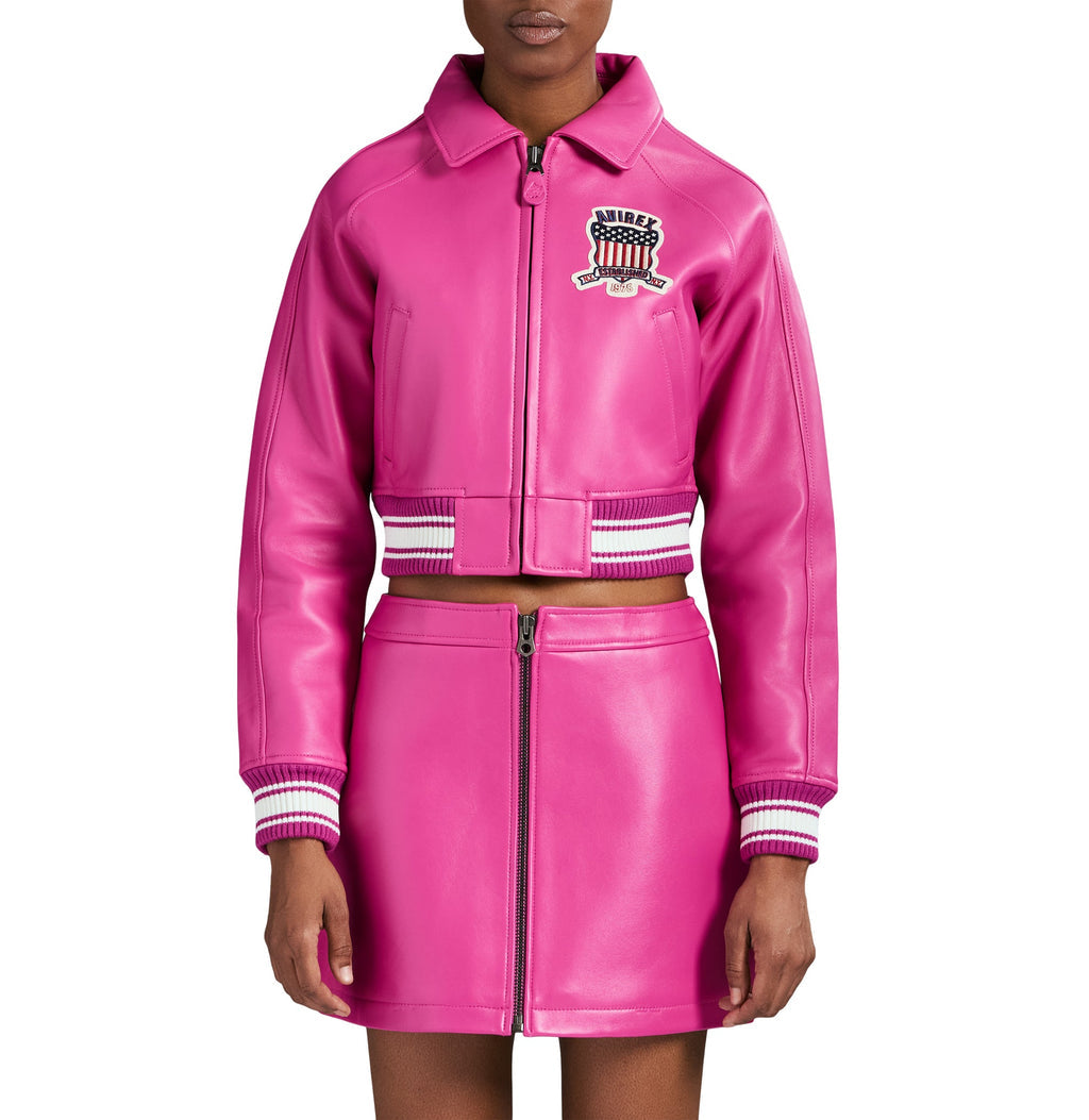 Avirex Cropped Icon Jacket Pink
