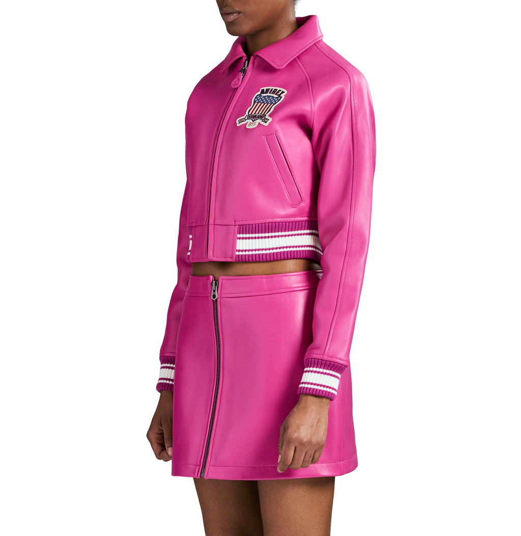 Avirex Cropped Icon Jacket Pink