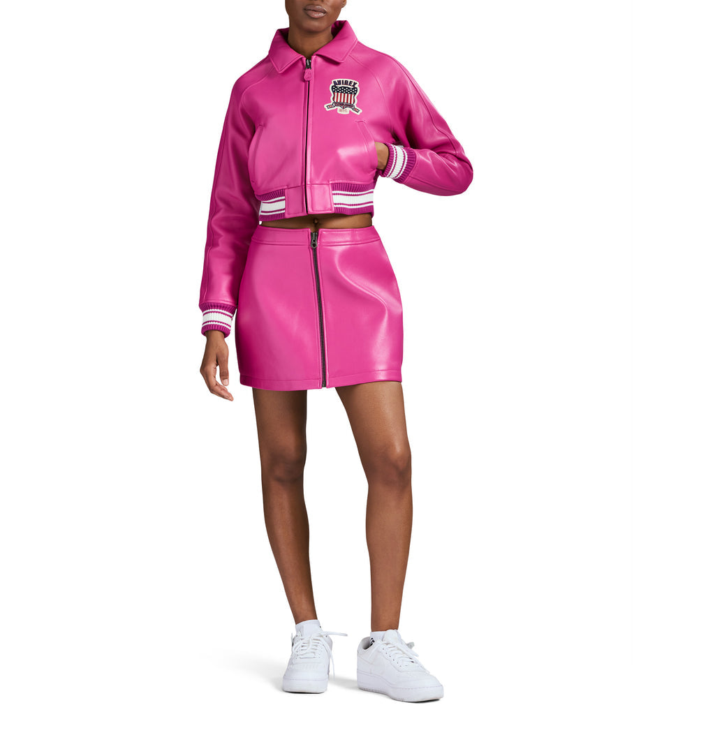 Avirex Cropped Icon Jacket Pink