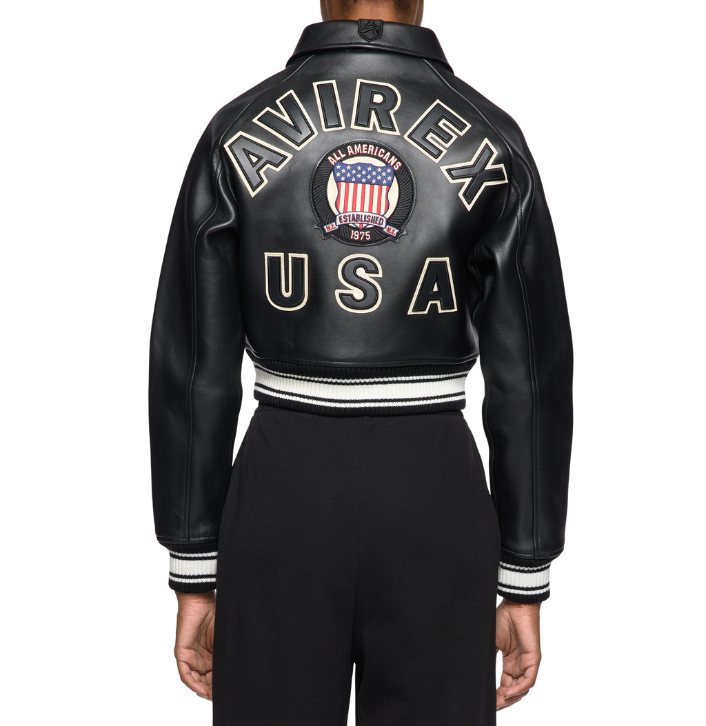 Avirex Cropped Icon Jacket Black