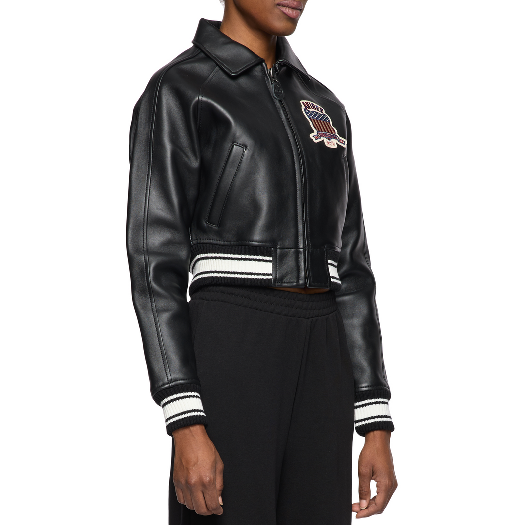Avirex Cropped Icon Jacket Black
