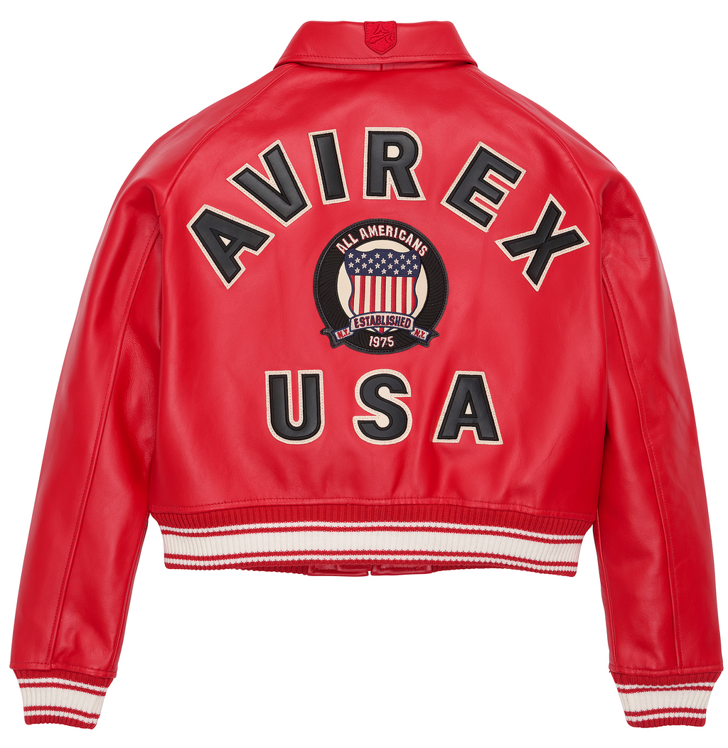 Avirex Cropped Icon Jacket Red