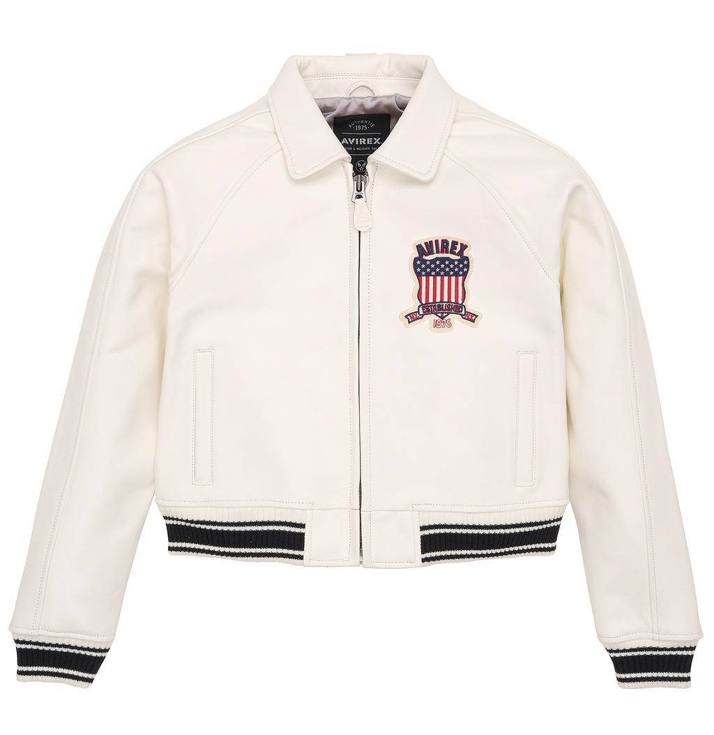 Avirex Cropped Icon Jacket Snow White