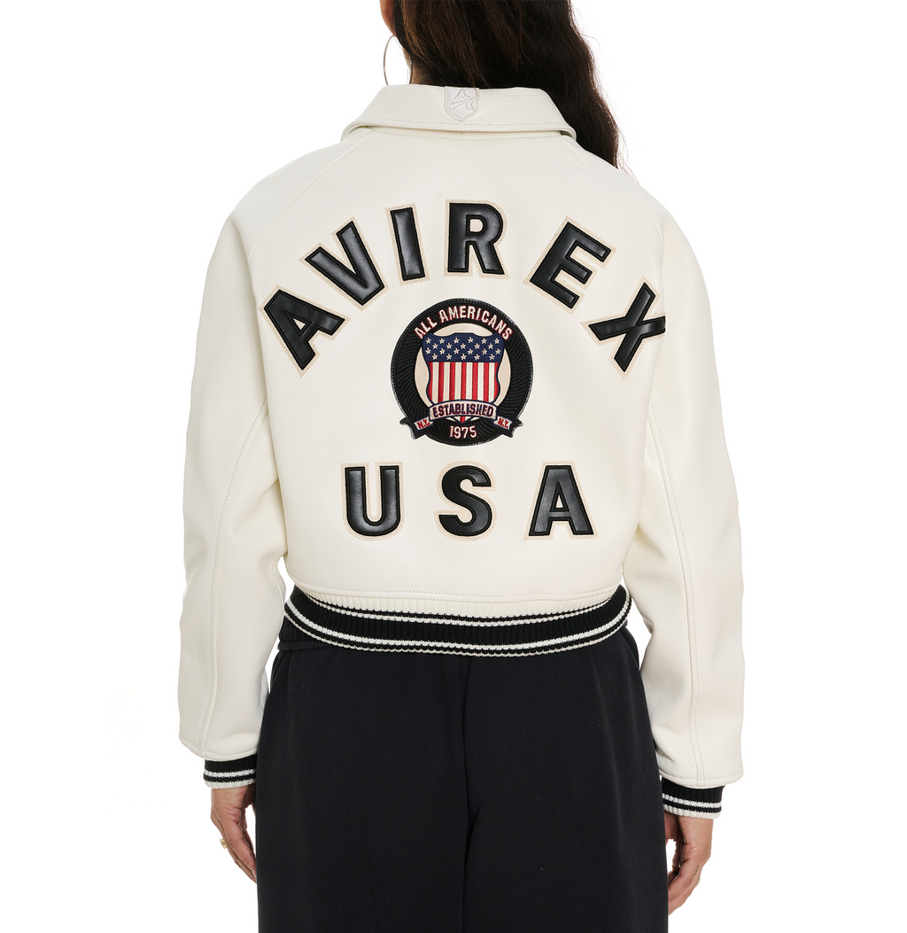 Avirex Cropped Icon Jacket Snow White