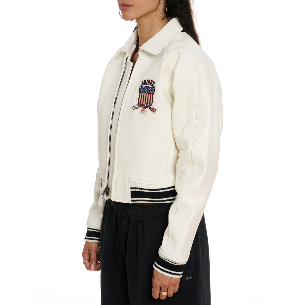 Avirex Cropped Icon Jacket Snow White