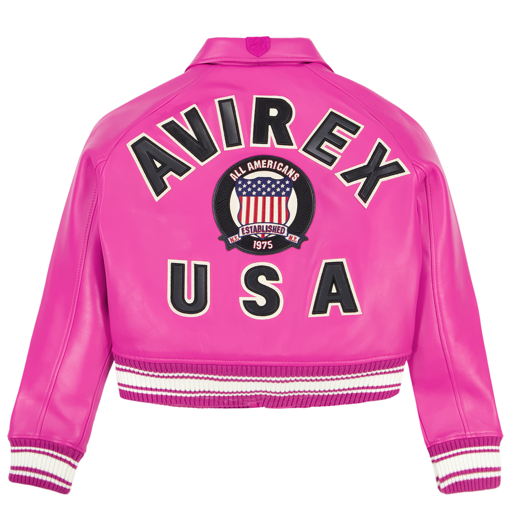 Avirex Cropped Icon Jacket Pink