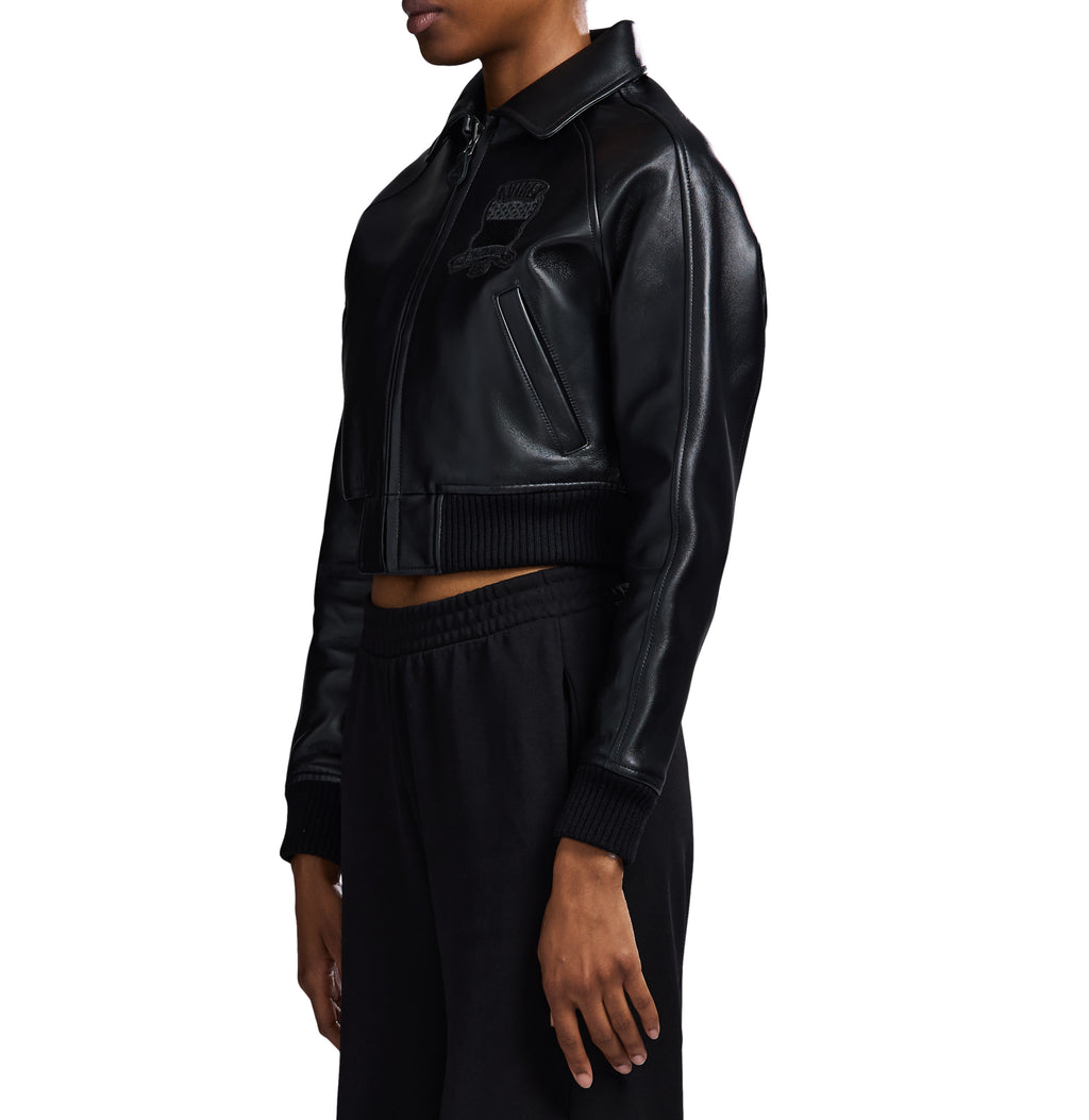 Avirex Cropped Icon Jacket Triple Black