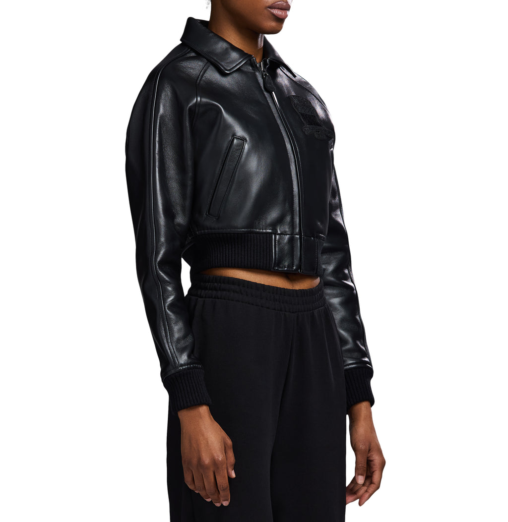 Avirex Cropped Icon Jacket Triple Black
