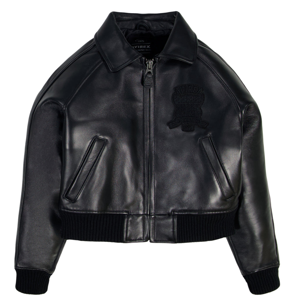 Avirex Cropped Icon Jacket Triple Black