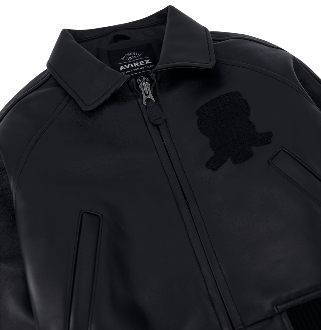 Avirex Cropped Icon Jacket Triple Black