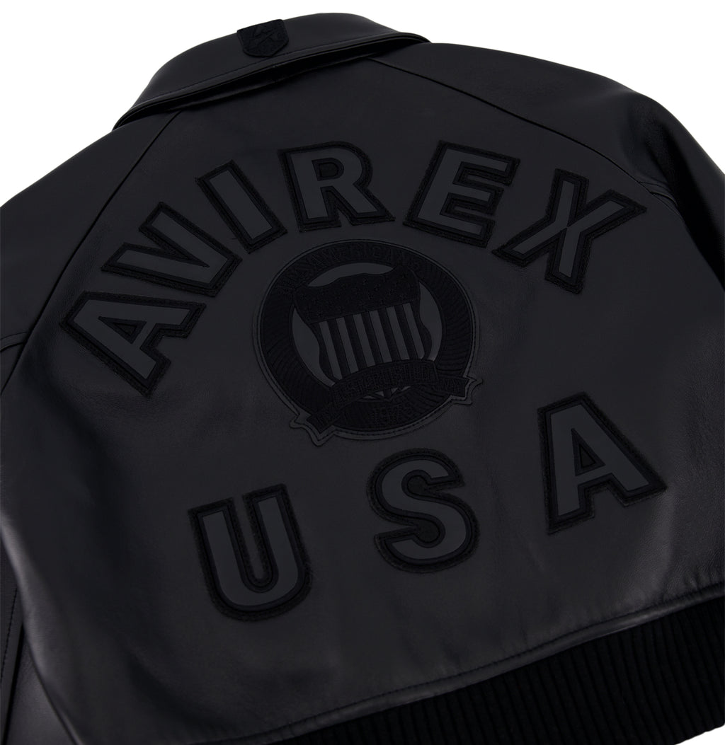 Avirex Cropped Icon Jacket Triple Black