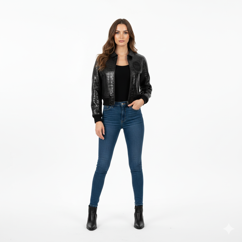 Avirex Limited Edition Cropped Croc Icon Jacket