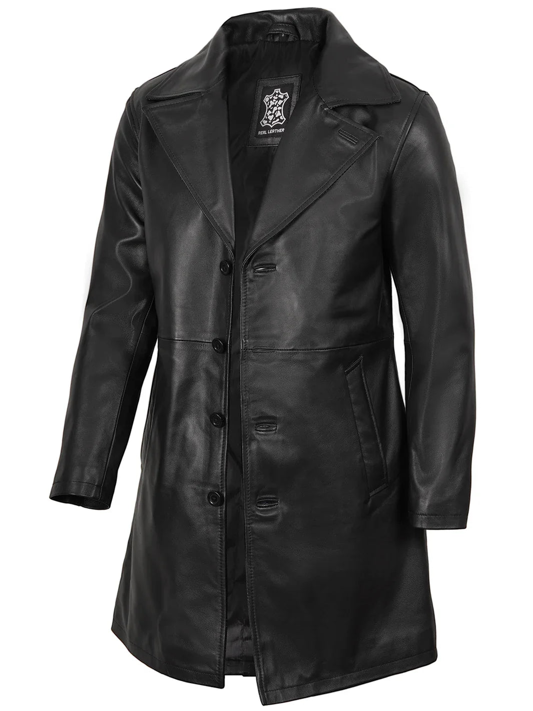 Jackson Men's Black 3/4 Length Real Leather Car Coat