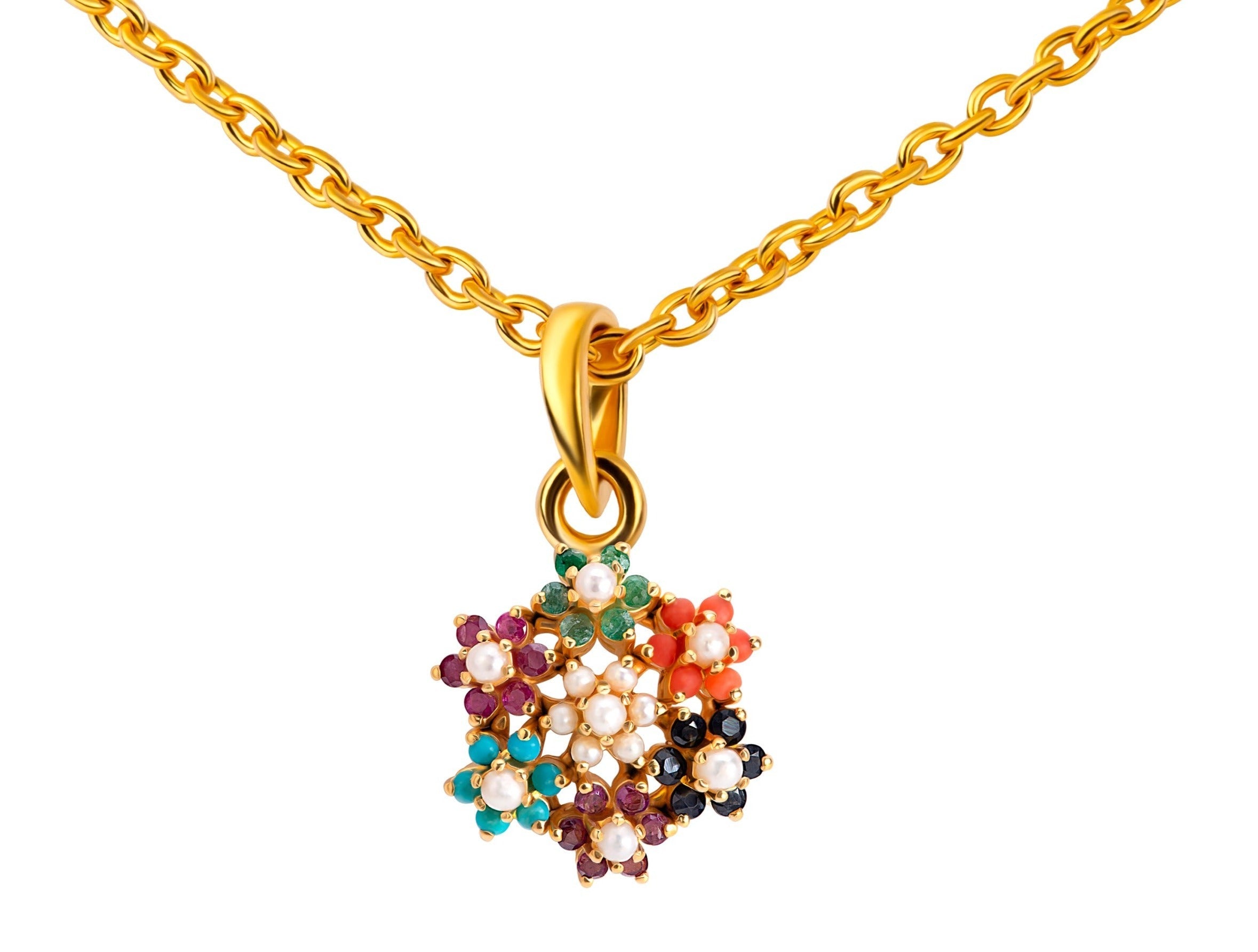 Seven Flowers Of Nauratan Necklace
