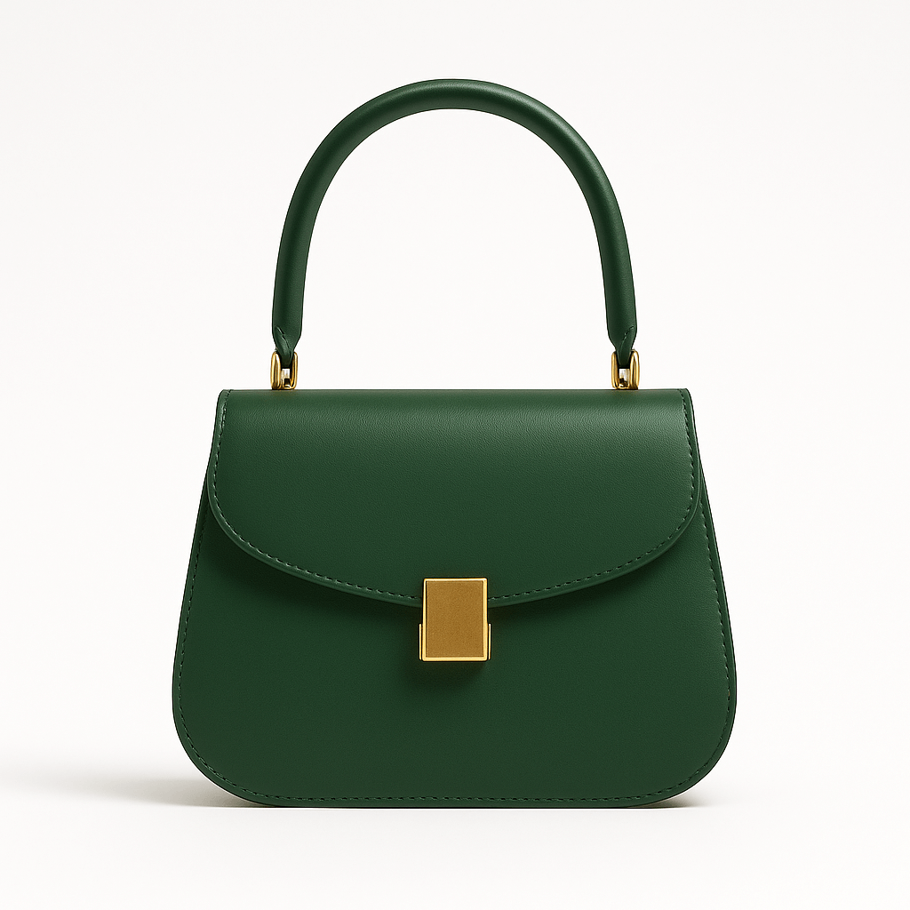 Nuvia Bloom Amara Mini Top Handle Bag for Women – Green Leather