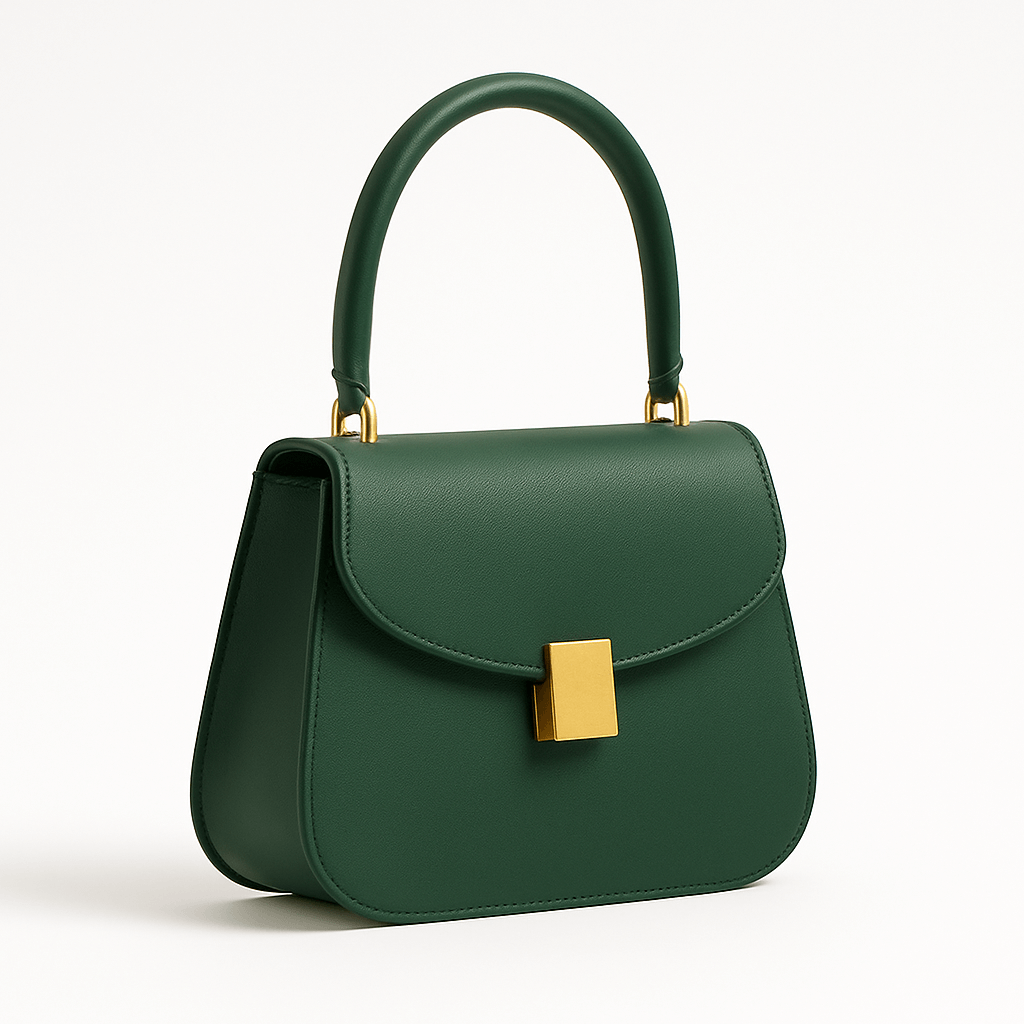 Nuvia Bloom Amara Mini Top Handle Bag for Women – Green Leather