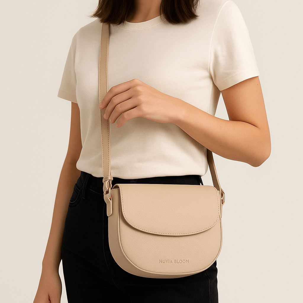 Nuvia Bloom Liora Mini Crossbody Bag for Women – Pebbled Leather