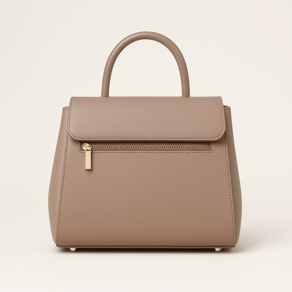 Nuvia Bloom Sera Top-Handle Satchel Bag for Women – Taupe Leather