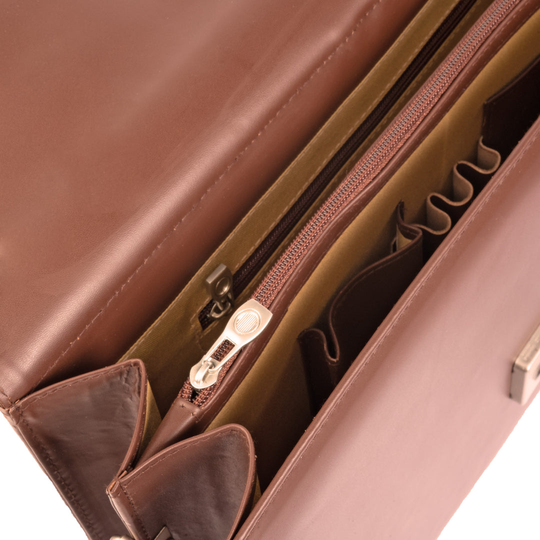 Modern Leather Office Bag with Lock