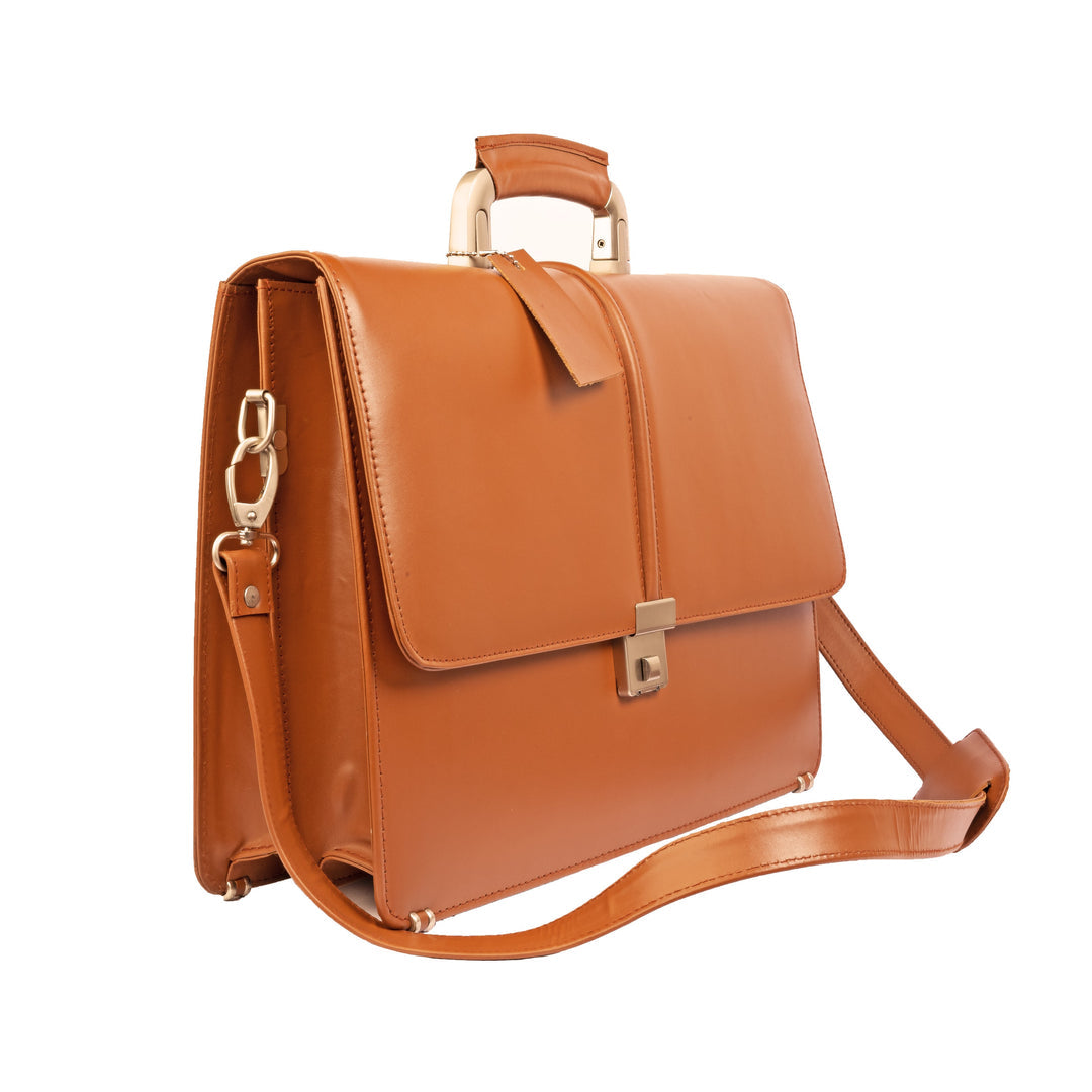 Modern Leather Office Bag with Lock