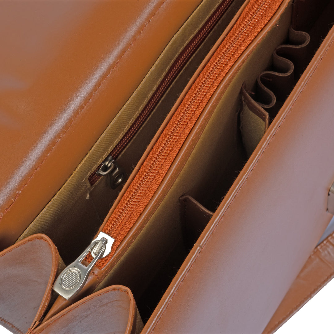 Modern Leather Office Bag with Lock