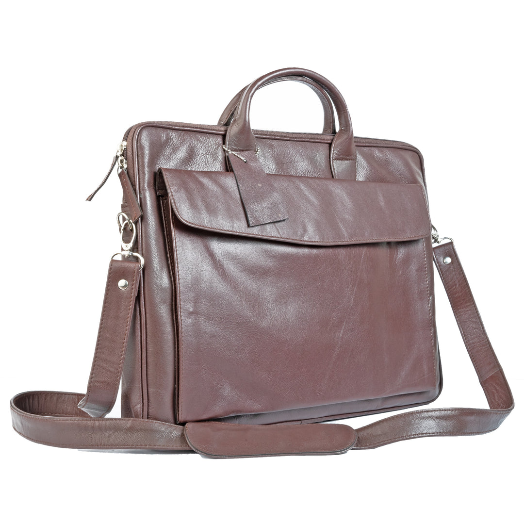 Vintage Midnight Leather Laptop Bag