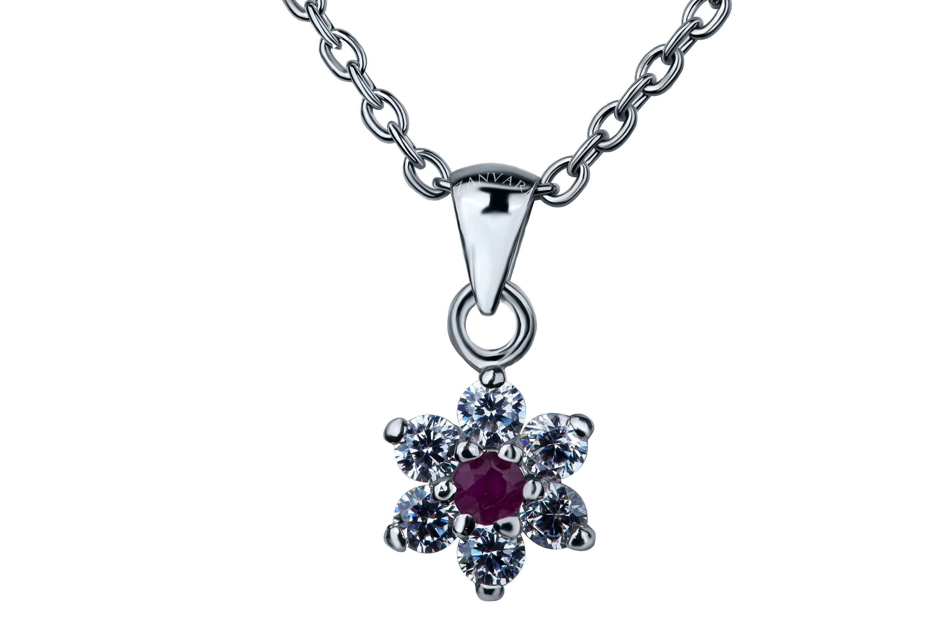Sparkling Natural Ruby Flora Necklace
