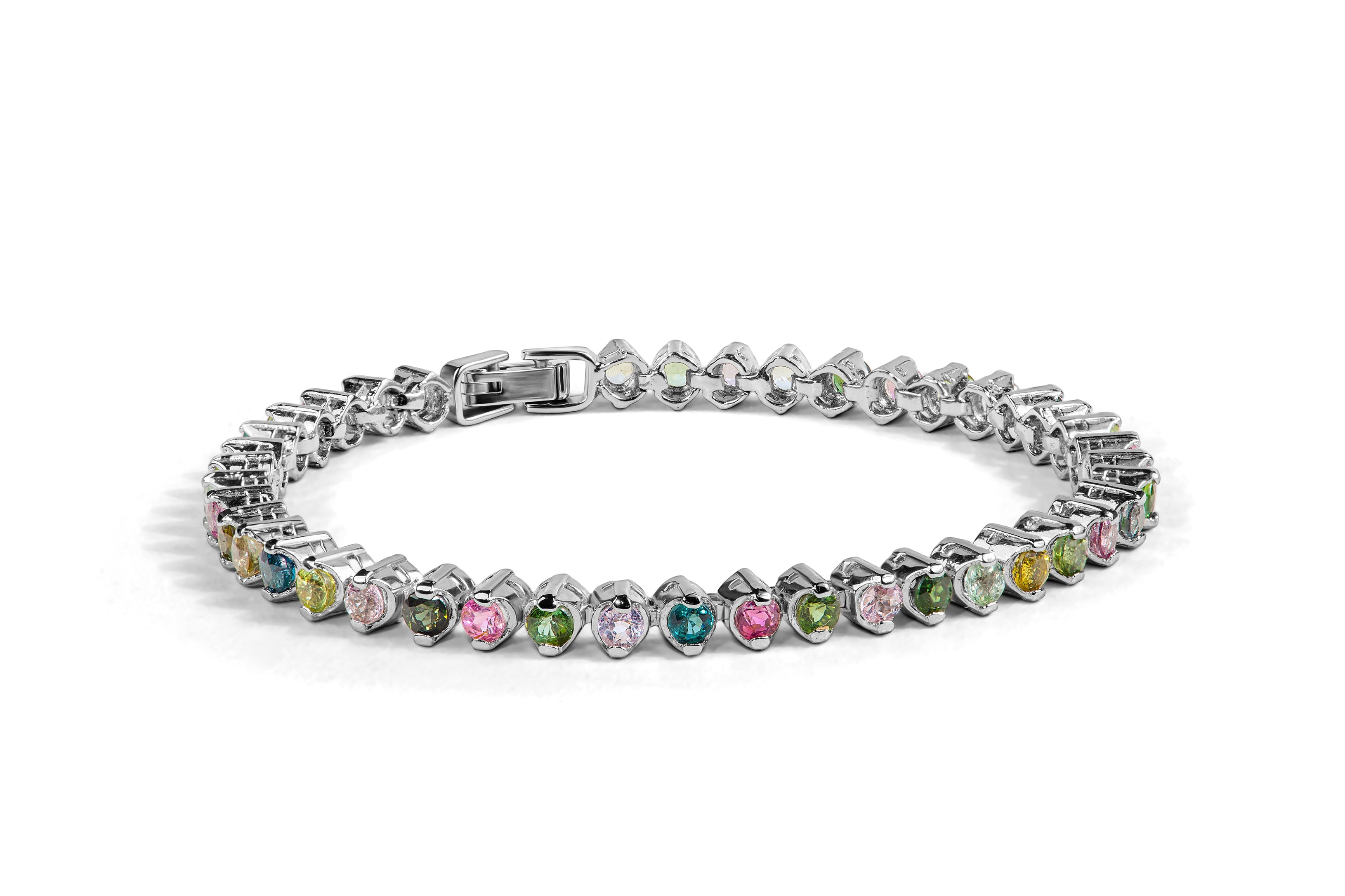 Vibrant Colors Of Tourmaline Tennis Bracelet
