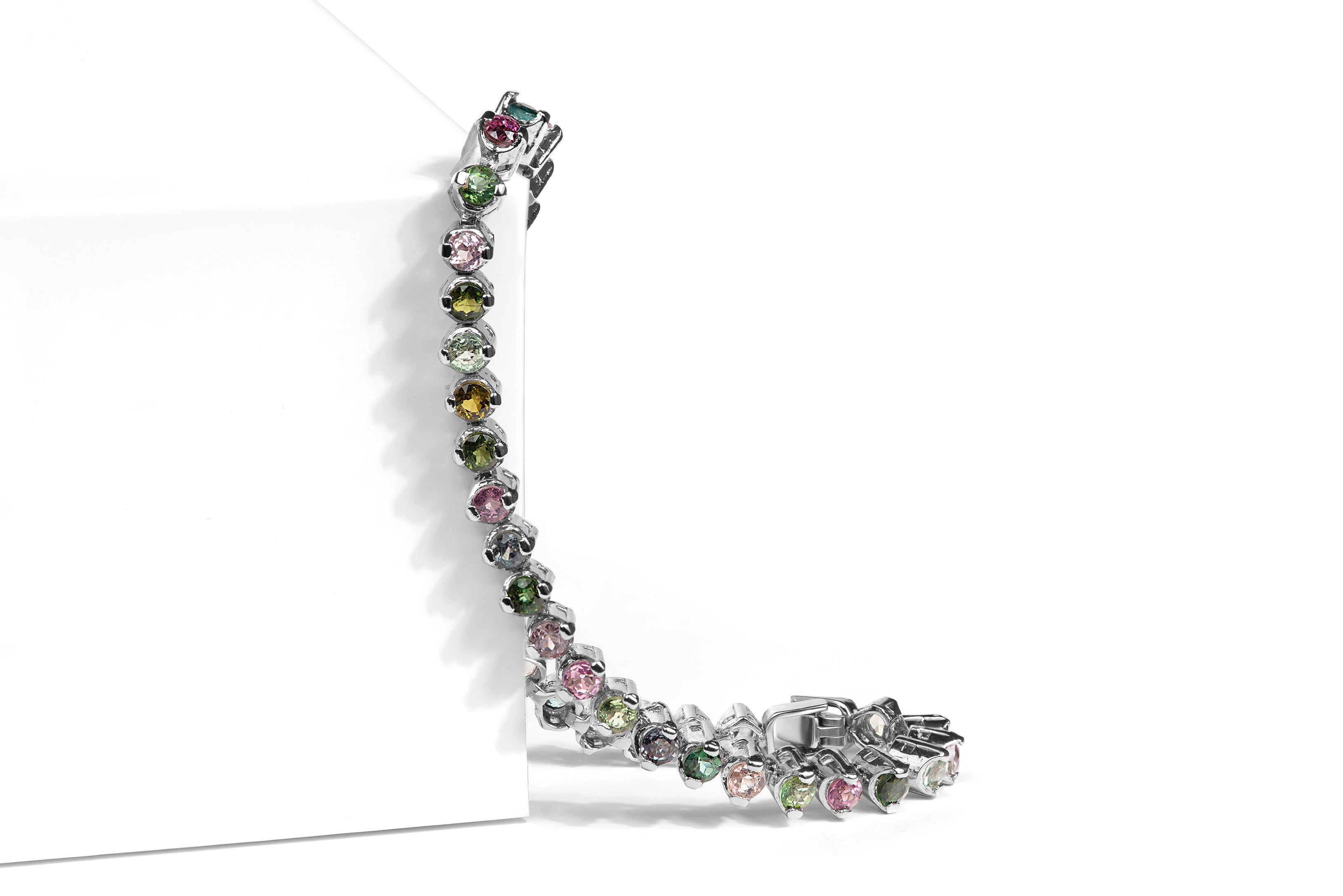 Vibrant Colors Of Tourmaline Tennis Bracelet