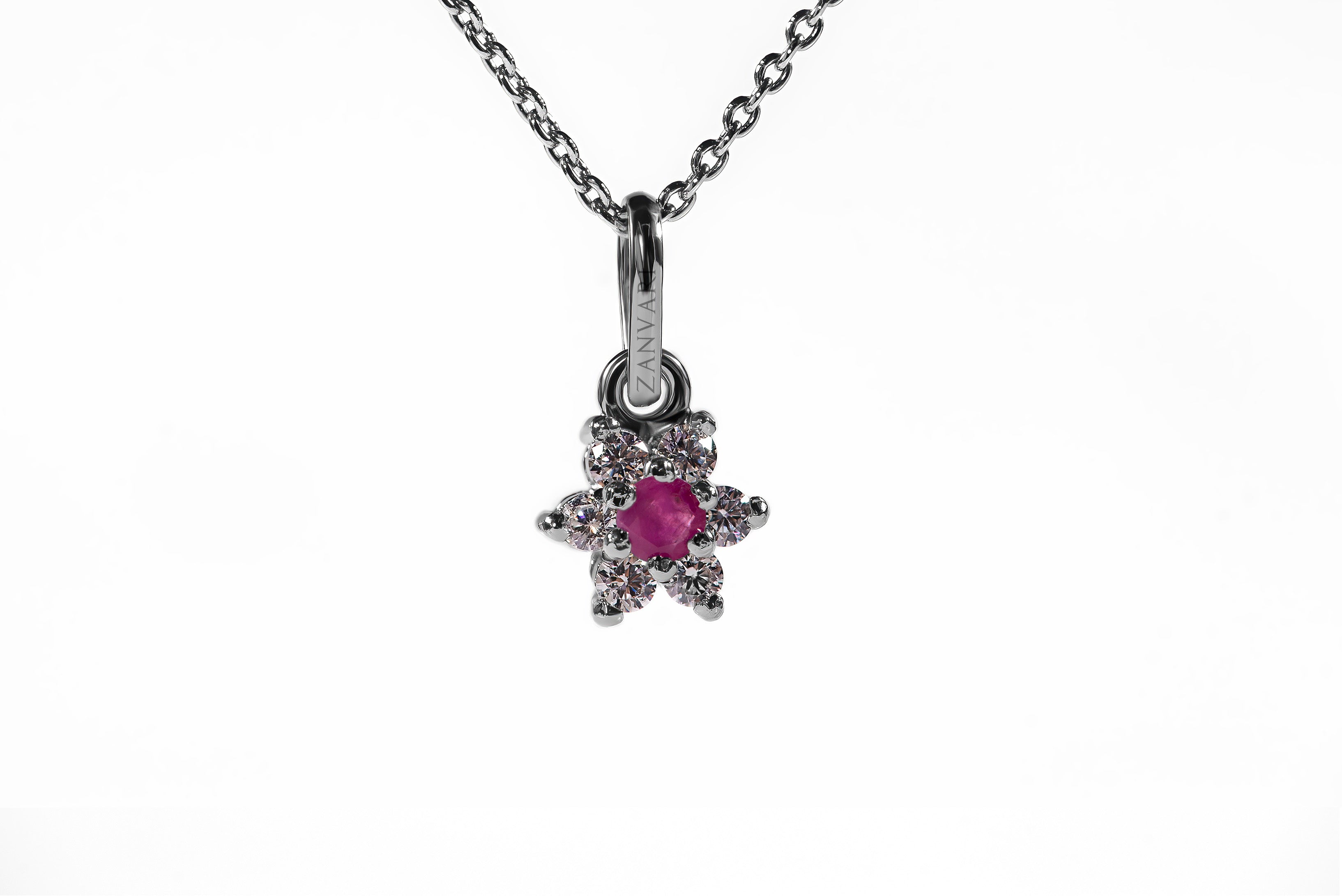 Sparkling Natural Ruby Flora Necklace