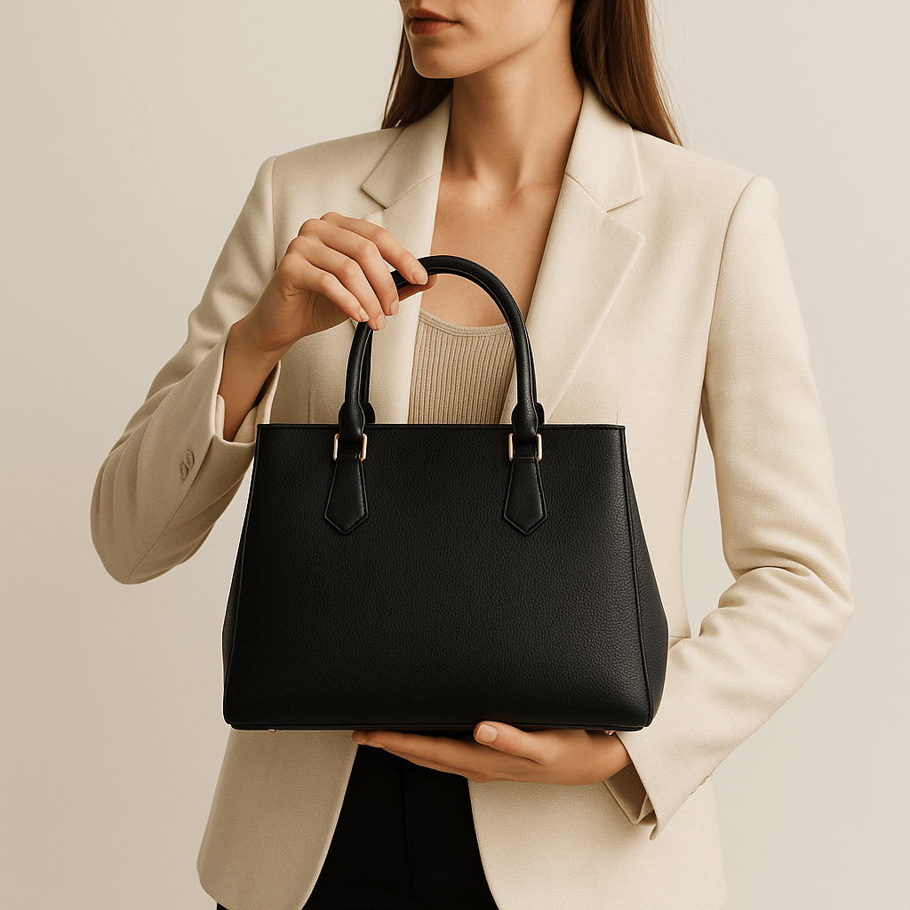 Nuvia Bloom Aria Structured Leather Tote Bag for Women