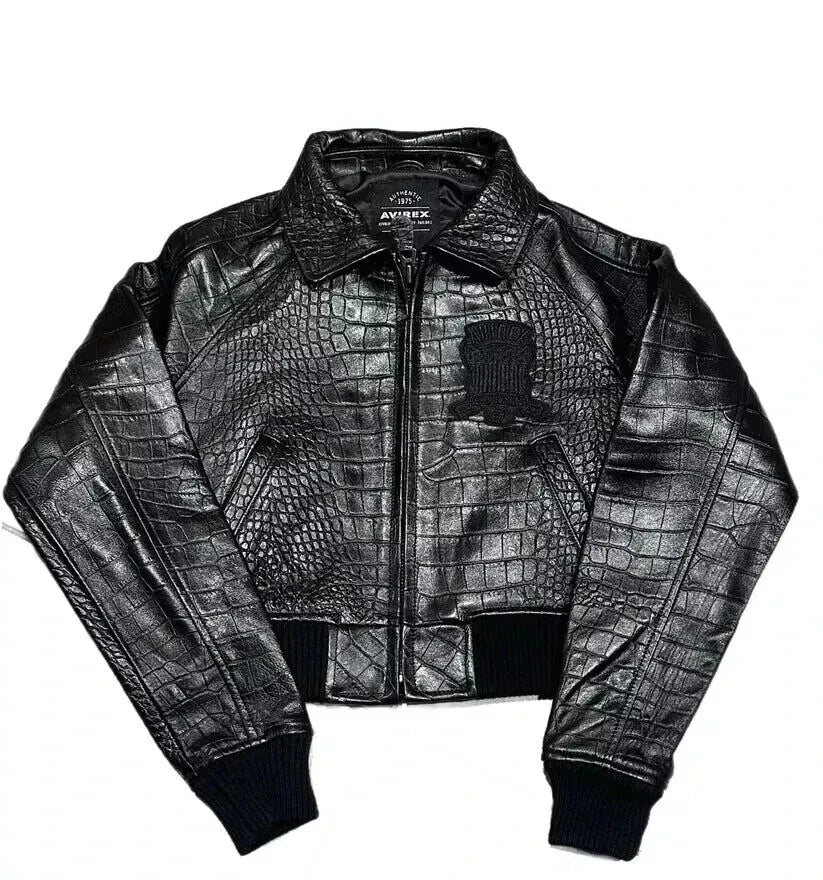 Avirex Limited Edition Cropped Croc Icon Jacket